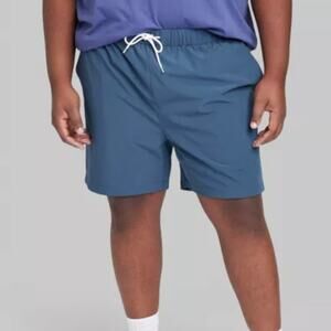 NWT Original Use Elastic Waist With‎ Drawstring Pull On Shorts Blue Men's XXL